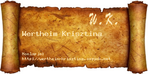 Wertheim Krisztina névjegykártya