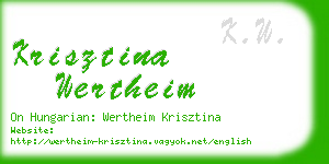krisztina wertheim business card